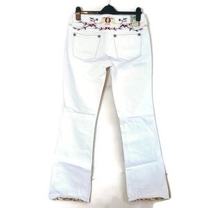 Marlow Embroidered Low Rise Flare Leg Jeans Eagle Embroidery Women’s size 30 11